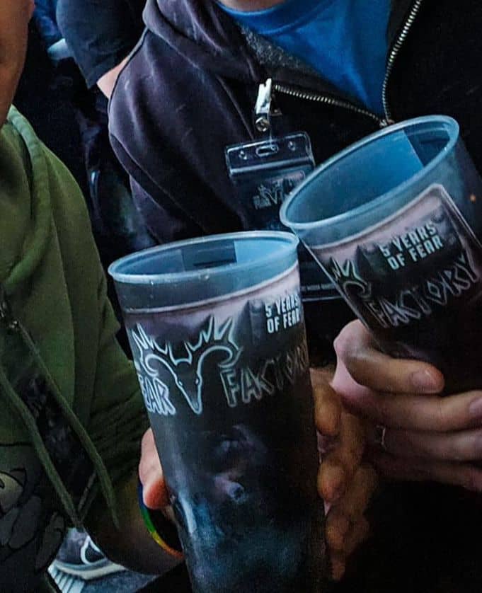 Reusable plastic cups stacked