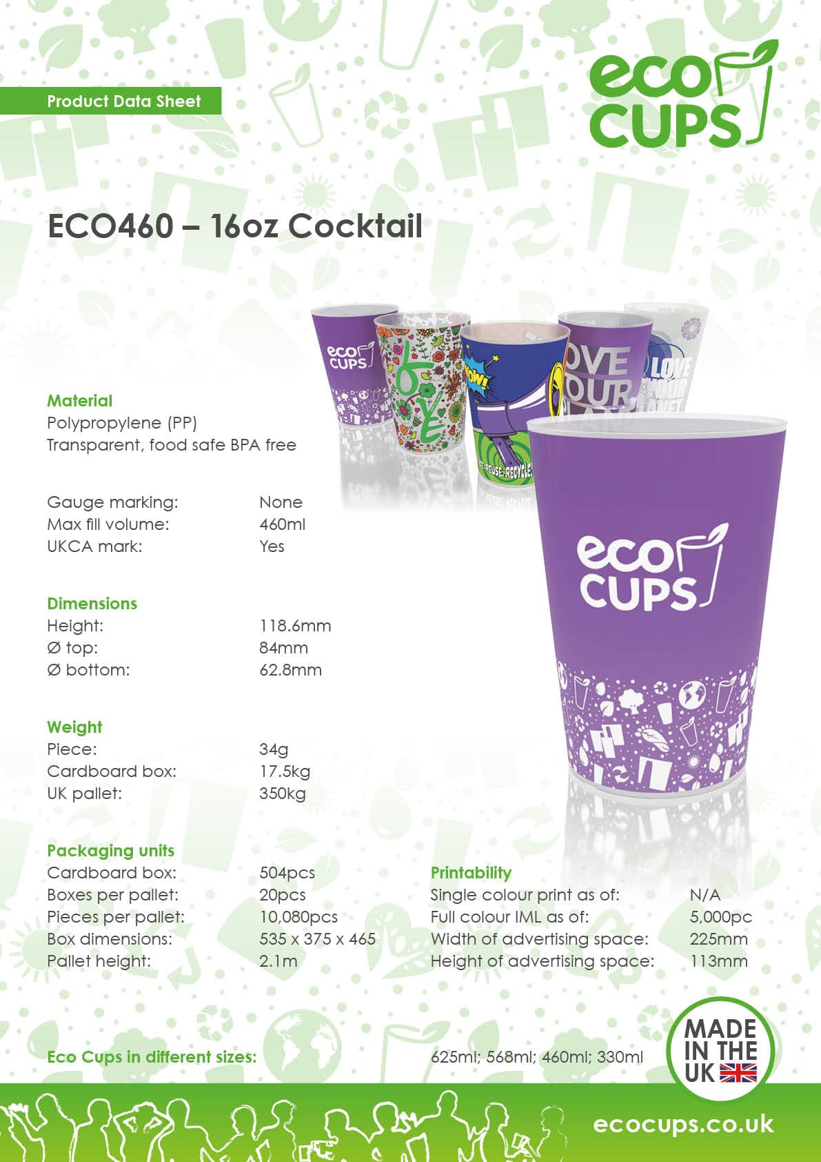16oz Cocktail Cup (Full Colour IML)
