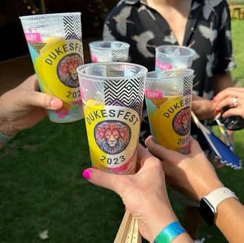 Pallet of festival cups